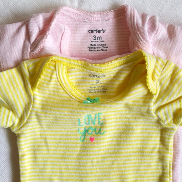 mixed brands 5-pack pastel bodysuit diaper shirt bundle 3 months baby girl - Picture 4 of 8